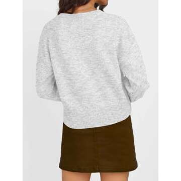 Trendy Queen Cropped Cardigan Sweaters for Women Lightweight Crop Cotton Knit Y2k Fall Outfits Fashion Clothes 2025 Grey S