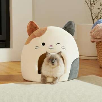 Squishmallows Original 16-Inch Cam The Cat Pet Cave - Ultrasoft Official Jazwares Pet Bed for Dogs and Cats