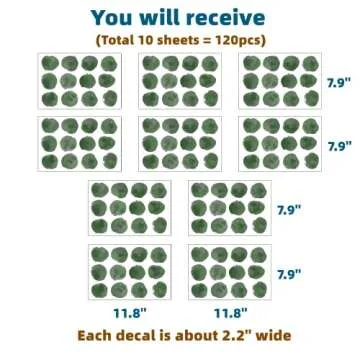 RoyoLam 120pcs 2.2'' Blackish Green Polka Dots Wall Decals Nursery Watercolor Wall Stickers for Kids Removable Peel and Stick Wall Art Decor for Classroom Living Room Bedroom