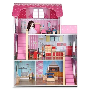 Giragaer Wooden Dollhouse Furniture Set - Colorful Fun for Kids!