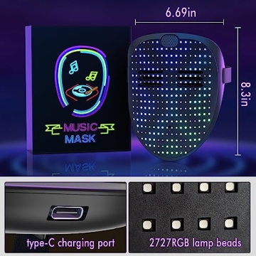 LED Mask with Sound Effects for Adults and Kids