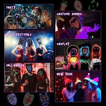 LED Mask with Sound Effects for Adults and Kids
