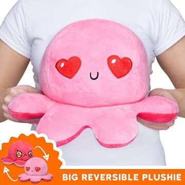 TeeTurtle Original Big Reversible Octopus Plushie - Mood Expressing Soft Toy