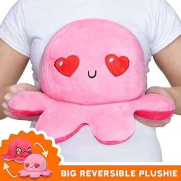 TeeTurtle Original Big Reversible Octopus Plushie - Mood Expressing Soft Toy
