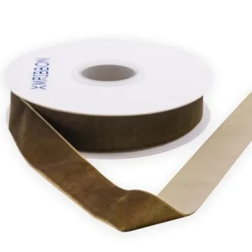 Dk Khaki Velvet Ribbon 10 Yards for Crafts and Decor