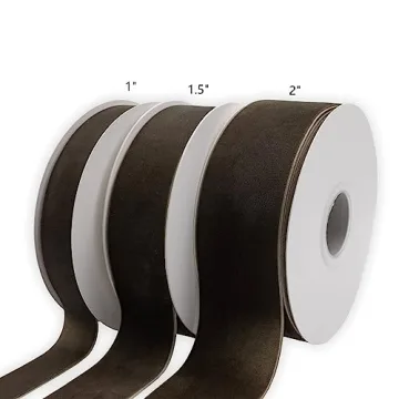Dk Khaki Velvet Ribbon 10 Yards for Crafts and Decor