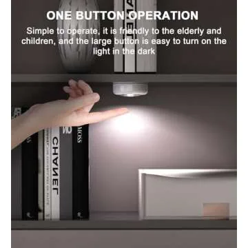 UMECORE Tap Light Push Lights, Under Cabinet Lights Touch Lights Push Button Light Battery Operated Puck Lights Stick On Light for Closet Counter Kitchen Cabinet RV -5Pack