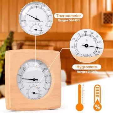 Etsutomy 2in1 Sauna Thermometer Hygrometer for Home Spa