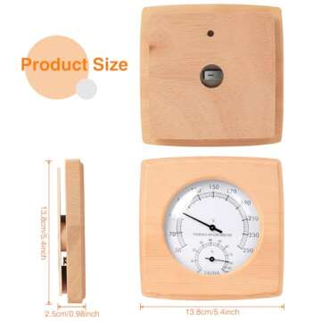 Etsutomy 2in1 Sauna Thermometer Hygrometer for Home Spa