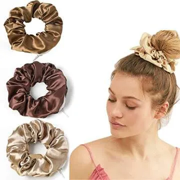 DINPREY Women's Premium Silk Scrunchies with Zipper Pouch, 9 Pcs Hair Ties Ropes, Secret Zipper Hidden Pocket Scrunchies, Tie Soft Stash Hair Elastic Ties for Vsco Girl Stuff