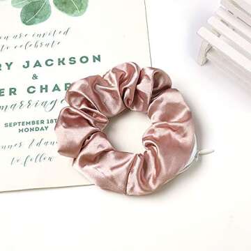 DINPREY Women's Premium Silk Scrunchies with Zipper Pouch, 9 Pcs Hair Ties Ropes, Secret Zipper Hidden Pocket Scrunchies, Tie Soft Stash Hair Elastic Ties for Vsco Girl Stuff