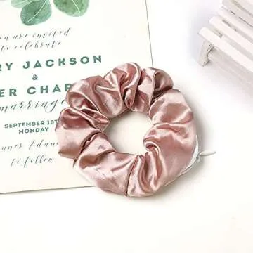 DINPREY Women's Premium Silk Scrunchies with Zipper Pouch, 9 Pcs Hair Ties Ropes, Secret Zipper Hidden Pocket Scrunchies, Tie Soft Stash Hair Elastic Ties for Vsco Girl Stuff