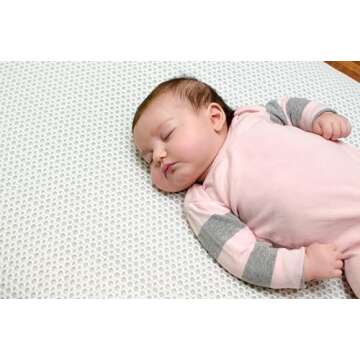 Lullaby Earth Breathe Safe Air Breathable Crib Mattress Pad, Removable Mattress Cover with Waterproof Layer for Baby and Toddler Beds, Standard Crib Size White