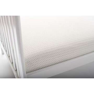 Lullaby Earth Breathe Safe Air Breathable Crib Mattress Pad, Removable Mattress Cover with Waterproof Layer for Baby and Toddler Beds, Standard Crib Size White