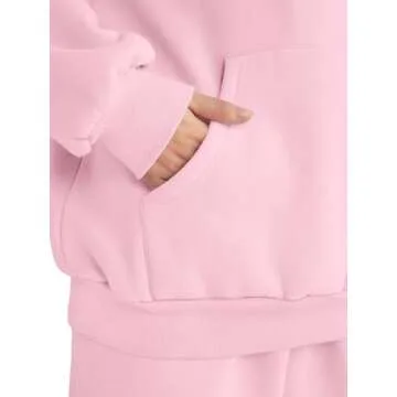AUTOMET Sweatsuits Women 2 Piece Outfit Lounge Two Piece Sets Fall Fashion 2025 Tracksuits Oversized Sweatshirt and Sweatpants Casual Teen Girls Clothing PalePink M