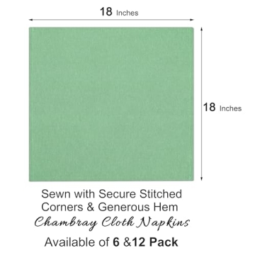 Ruvanti Cloth Napkins Set of 12 Poly Cotton Dinner Napkins