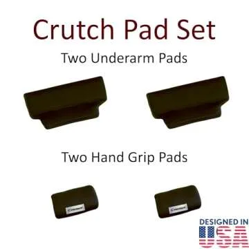 Crutcheze Premium USA Designed Crutch Pad and Hand Grip Covers | Comfortable Underarm Padding Washable Breathable Moisture Wicking Odor Reducing- Accessories for Adult & Youth Crutches (Black)