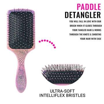 Wet Brush Paddle Detangler Hair Brush, Sea Shells - Ultra-Soft IntelliFlex Bristles with AquaVent De...