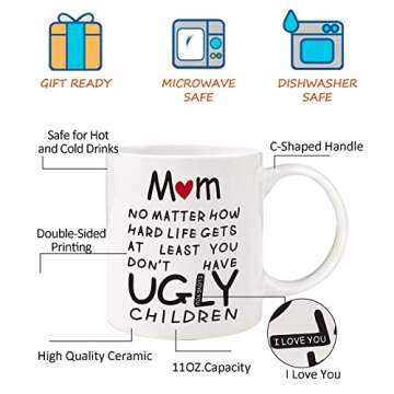 Valentines Day Gifts for Mom Wife Women,Mom Valentines Day Gifts from Daughter Son,Mom Birthday Gifts,Birthday Gifts for Mom,Unique Moms Presents Ideas Mothers Day Gifts for Mom,11oz Funny Coffee Mug