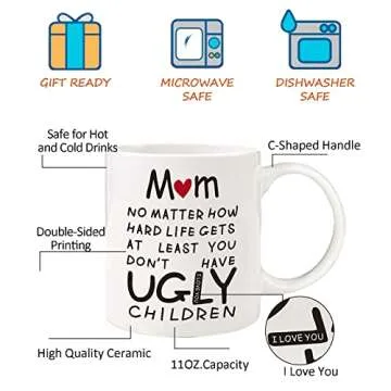 Valentines Day Gifts for Mom Wife Women,Mom Valentines Day Gifts from Daughter Son,Mom Birthday Gifts,Birthday Gifts for Mom,Unique Moms Presents Ideas Mothers Day Gifts for Mom,11oz Funny Coffee Mug