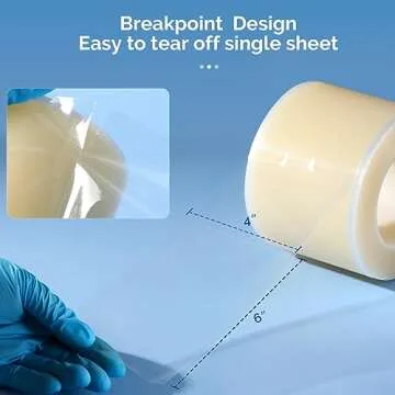 JMU Clear Barrier Film Tattoo 4" x 6", 1200 Sheets Barrier Tape for Dental Medical Tattoo Use