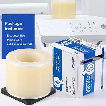 JMU Clear Barrier Film Tattoo 4" x 6", 1200 Sheets Barrier Tape for Dental Medical Tattoo Use