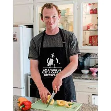 An Apron is Just A Cape | Funny Apron For Men - Adjustable Neck Straps & One Size Fit | BBQ Apron for Men w/Pockets | BBQ Gifts for Men & Unique Gifts for Fathers | Mens Aprons for Grilling