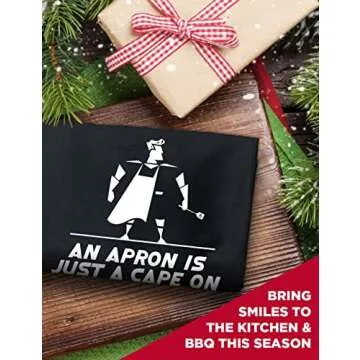 An Apron is Just A Cape | Funny Apron For Men - Adjustable Neck Straps & One Size Fit | BBQ Apron for Men w/Pockets | BBQ Gifts for Men & Unique Gifts for Fathers | Mens Aprons for Grilling