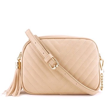 Stylish Vegan Faux Leather Crossbody Bag with Tassel Zipper