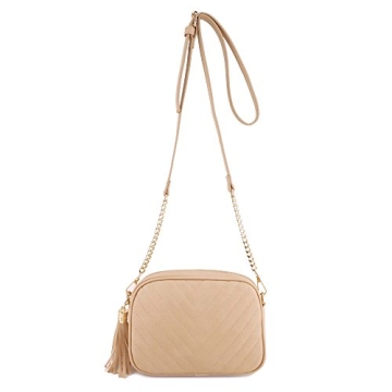 Chic Vegan Faux Leather Crossbody Bag with Tassel Closure