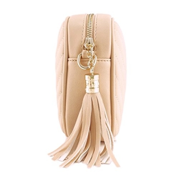 Chic Vegan Faux Leather Crossbody Bag with Tassel Closure
