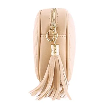 Chic Vegan Faux Leather Crossbody Bag with Tassel Closure