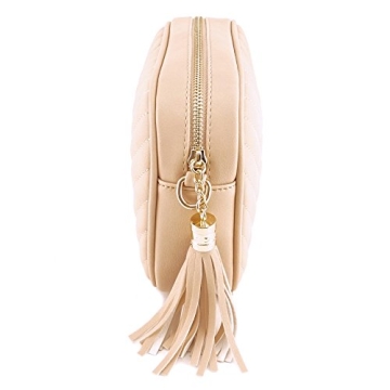Chic Vegan Faux Leather Crossbody Bag with Tassel Closure