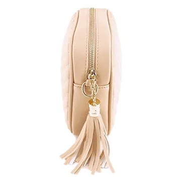 Chic Vegan Faux Leather Crossbody Bag with Tassel Closure