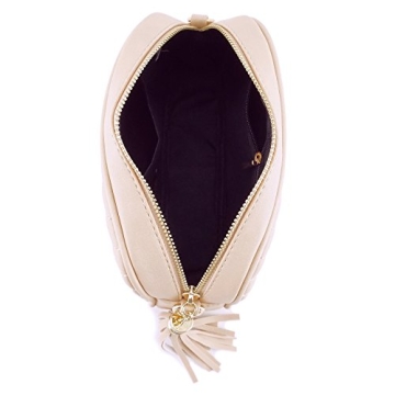 Chic Vegan Faux Leather Crossbody Bag with Tassel Closure