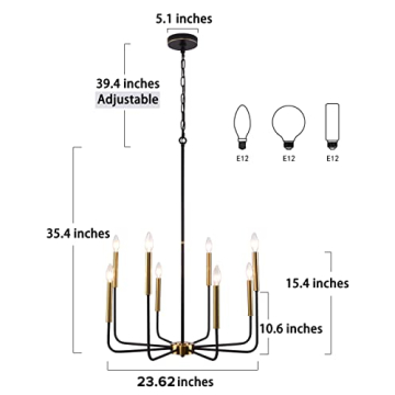 Stylish PAPAYA 8-Light Farmhouse Chandelier for Any Room