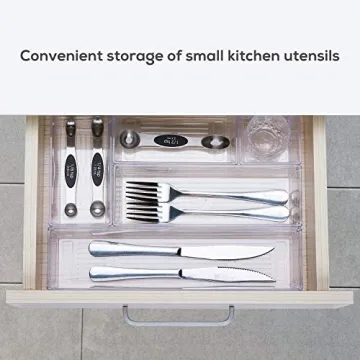 DCA 14 PCS Clear Plastic Drawer Organizer for Every Space