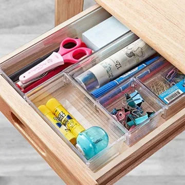 DCA 14 PCS Clear Plastic Drawer Organizer for Every Space