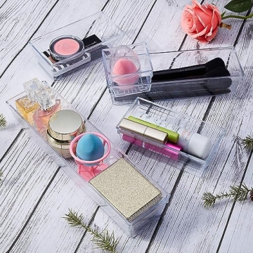 DCA 14 PCS Clear Plastic Drawer Organizer for Every Space