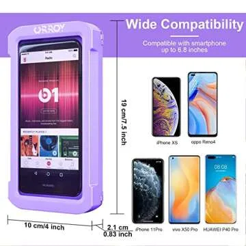 URROY Shower Phone Holder Waterproof, 360° Rotation Shower Phone Case, Anti-Fog High Sensitivity Universal Cover Mount Stand for Bathroom Wall Mirror Bathtub Kitchen, Gift for Men Women