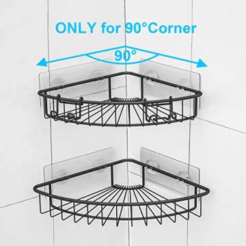 SMARTAKE 2-Pack Corner Shower Caddy, Stainless Steel Adhesive Bathroom Shelf with Removable Hooks, W...