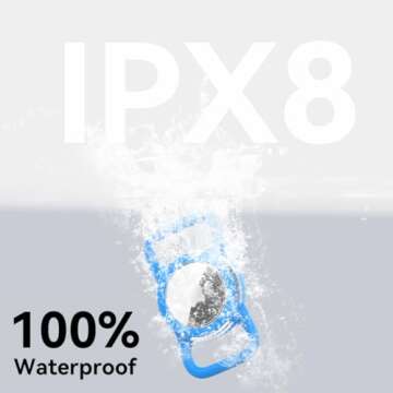 Waterproof Airtag Holder for Dog Collar, Soft Full-Body Protective Airtag Holder for Dog & Cat Collars, Ultra-Durable, Easy Installation, Lightweight Clear Airtag Case (Blue, Regular)