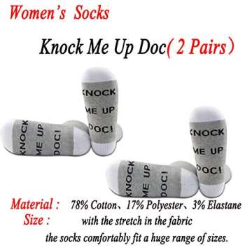 JXGZSO Lucky Transfer Socks for IVF - Knock Me Up Doc Socks
