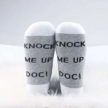 JXGZSO Lucky IVF Transfer Socks - Knock Me Up Doc