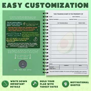 Workout Planner for Daily Fitness Tracking & Goals Setting - A5 Size, 6” x 8”, Avo Green - Men & Women Personal Home & Gym Training Diary - Log Book Journal - by Workout Log Gym