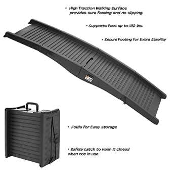Nonslip Dog Ramp - 60-Inch Tri-Fold Incline with Raised Sides for Pets - Portable Ramps for Dogs to Get into a Car, Truck, SUV or Home by PETMAKER