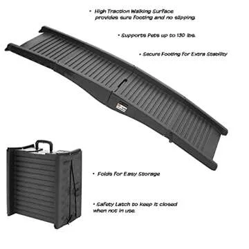 Nonslip Dog Ramp - 60-Inch Tri-Fold Incline with Raised Sides for Pets - Portable Ramps for Dogs to Get into a Car, Truck, SUV or Home by PETMAKER