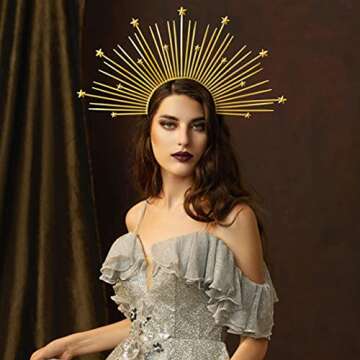 Fantherin Mary Halo Crown Headband Goddess Zip Tie Spiked Halo Crown Halloween Costume Headpiece Hea...