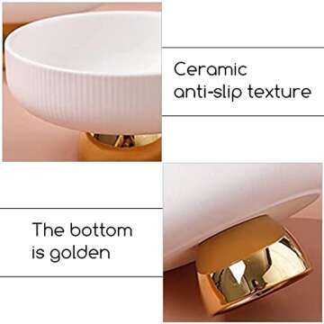 Kelendle Ceramic Footed Bowl Decorative Fruit Dish Stand