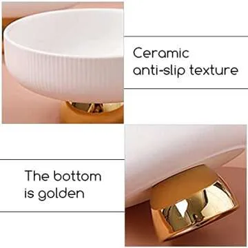 Kelendle Ceramic Footed Bowl Decorative Fruit Dish Stand